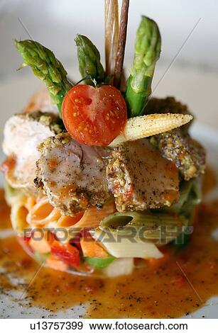 Stylized vegetable tuna pasta plate View Large Photo Image Stock Photo - Stylized vegetable tuna pasta plate. Fotosearch