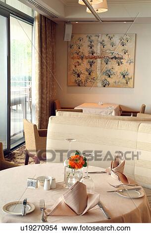 Picture - Table setting in hotel dining room. Fotosearch