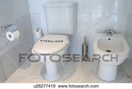 Stock Photo - Toilet and bidet. Fotosearch