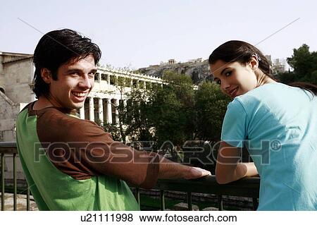 Stock Photo - Couple at archaeological site. Fotosearch