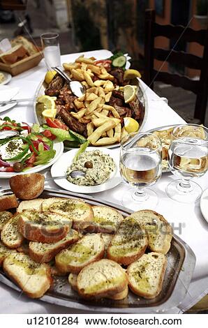Table of Greek food View Large Photo Image Picture - Table of Greek food. Fotosearch