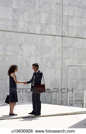 Businessman and businesswoman meeting View Large Photo Image Stock Photo - Businessman and businesswoman meeting. Fotosearch