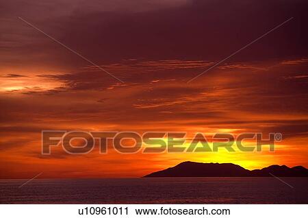 Beach at the sunset,  View Large Photo Image Stock Image - Beach at the sunset, . Fotosearch