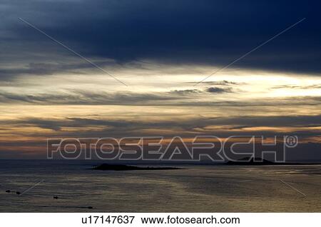 Stock Photo - Beach at the sunset. Fotosearch