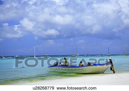 Cruise ship berthing on beach of Boracay island View Large Photo Image Stock Photo - Cruise ship berthing on beach of Boracay island. Fotosearch