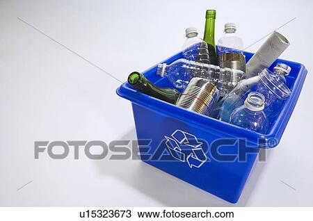 Blue Box recycling. View Large Photo Image Stock Image - Blue Box recycling.. Fotosearch