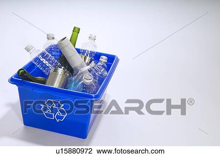 Stock Image - Blue Box recycling.. Fotosearch