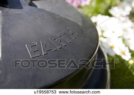 Stock Image - Compost bin in garden, Cypress Street Community Garden, Vancouver, BC. Fotosearch