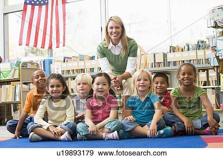 Class portrait with teacher View Large Photo Image Stock Photo - Class portrait with teacher. Fotosearch