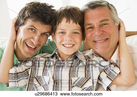 Grandfather with son and grandson smiling. View Large Photo Image Stock Image - Grandfather with son and grandson smiling.. Fotosearch