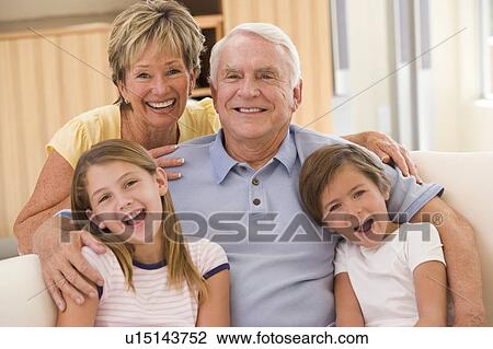 Grandparents posing with grandchildren. View Large Photo Image Stock Image - Grandparents posing with grandchildren.. Fotosearch