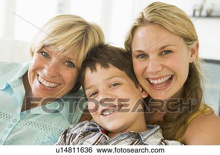 Mother with grown up daughter and son View Large Photo Image Stock Photograph - Mother with grown up daughter and son. Fotosearch