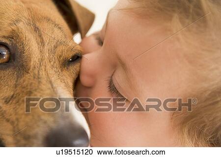 Baby kissing dog View Large Photo Image Stock Image - Baby kissing dog. Fotosearch