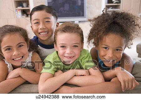 Four Young Friends Hanging Out At Home View Large Photo Image Stock Photo - Four Young Friends Hanging Out At Home. Fotosearch