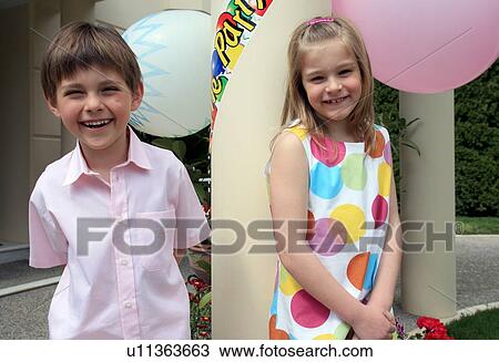 Stock Image - Children's outdoor party. Fotosearch