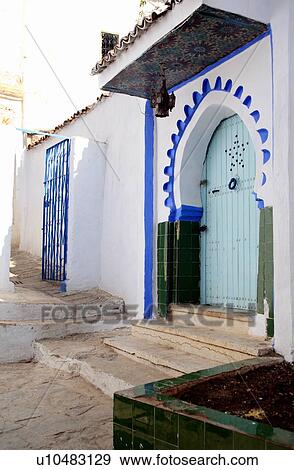 Entrance to Moroccan building View Large Photo Image Stock Photo - Entrance to Moroccan building. Fotosearch