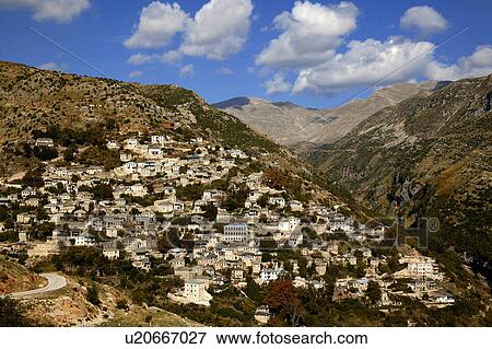 The village of Syrako, Ioannina View Large Photo Image Stock Photo - The village of Syrako, Ioannina. Fotosearch