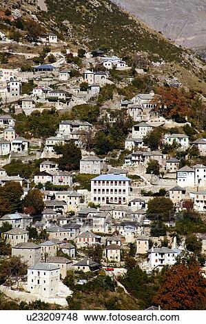 Stock Photo - The village of Syrako, Ioannina. Fotosearch