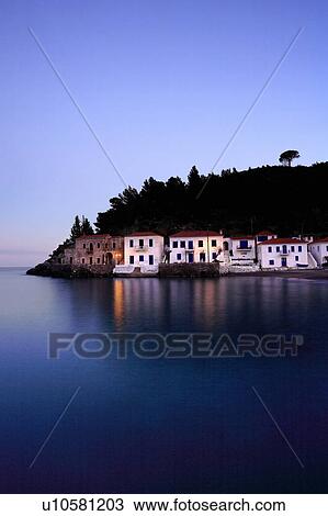 Stock Image - Village on the water. Fotosearch