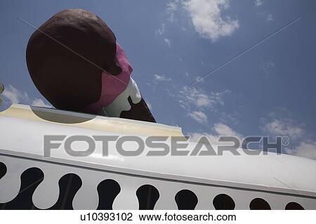 Closeup of giant ice cream cone View Large Photo Image Stock Image - Closeup of giant ice cream cone. Fotosearch