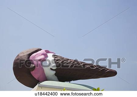 Closeup of giant ice cream cone View Large Photo Image Stock Image - Closeup of giant ice cream cone. Fotosearch
