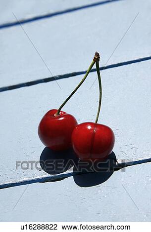 Stock Image - Two cherries. Fotosearch