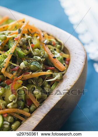 Stock Image - Bowl of Moong Bean Tikka Salad. Fotosearch