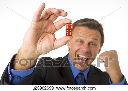 Businessman Holding Two Red Dice View Large Photo Image Stock Photo - Businessman Holding Two Red Dice . Fotosearch
