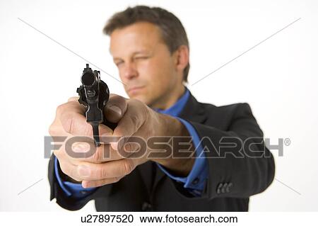 Businessman Pointing Gun View Large Photo Image Stock Image - Businessman Pointing Gun . Fotosearch