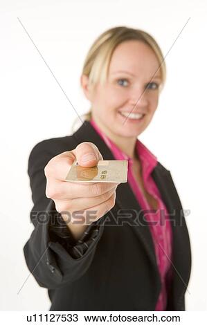 Businesswoman Holding Gold Credit Card View Large Photo Image Stock Image - Businesswoman Holding Gold Credit Card. Fotosearch