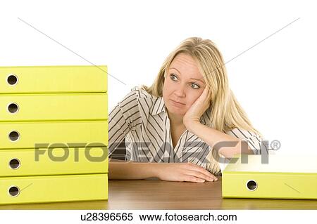 Businesswoman With Stack Of Folders View Large Photo Image Stock Photography - Businesswoman With Stack Of Folders. Fotosearch