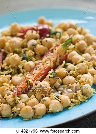 Stock Image - Chick Peas and Coconut with Chilli. Fotosearch