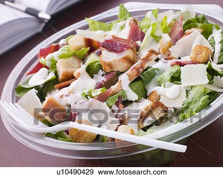 Chicken And Bacon Caeser Salad View Large Photo Image Stock Photo - Chicken And Bacon Caeser Salad. Fotosearch