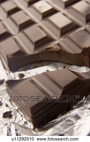 Stock Image - Close Up Of Dark Chocolate. Fotosearch