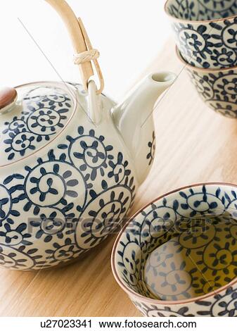 Cup of Japanese Green Tea with Tea Pot and Cups View Large Photo Image Stock Image - Cup of Japanese Green Tea with Tea Pot and Cups. Fotosearch