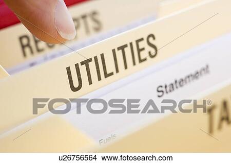 Picture - Files Containing Utility Bills. Fotosearch