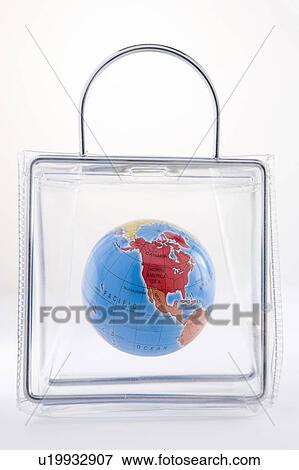Globe In A Plastic Bag View Large Photo Image Stock Photo - Globe In A Plastic Bag. Fotosearch