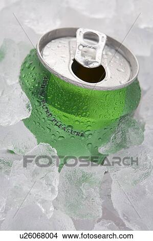 Green Can Of Fizzy Soft Drink Set In Ice With The Ring Pulled View Large Photo Image Picture - Green Can Of Fizzy Soft Drink Set In Ice With The Ring Pulled. Fotosearch