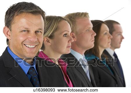 Group Of Business People In A Line Smiling View Large Photo Image Stock Image - Group Of Business People In A Line Smiling. Fotosearch