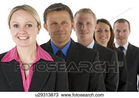 Group Of Business People In A Line Smiling View Large Photo Image Stock Image - Group Of Business People In A Line Smiling. Fotosearch
