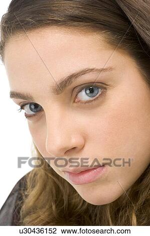 Head shot of woman thinking View Large Photo Image Stock Image - Head shot of woman thinking. Fotosearch