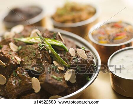 Meat Madras Restaurant Style with Raita and Chutneys View Large Photo Image Stock Image - Meat Madras Restaurant Style with Raita and Chutneys. Fotosearch