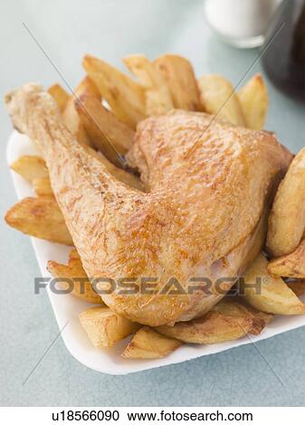 Portion Of Chicken And Chips On A Polystyrene Tray View Large Photo Image Stock Image - Portion Of Chicken And Chips On A Polystyrene Tray. Fotosearch