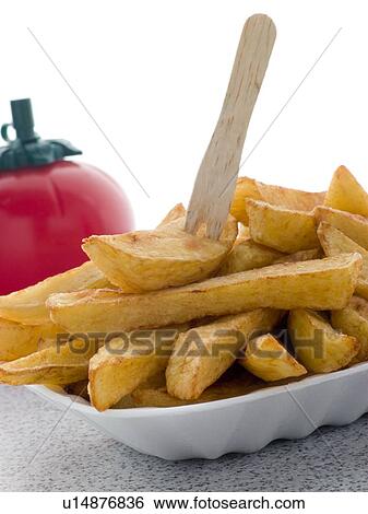 Portion Of Chips In A Polystyrene Tray View Large Photo Image Stock Photograph - Portion Of Chips In A Polystyrene Tray. Fotosearch