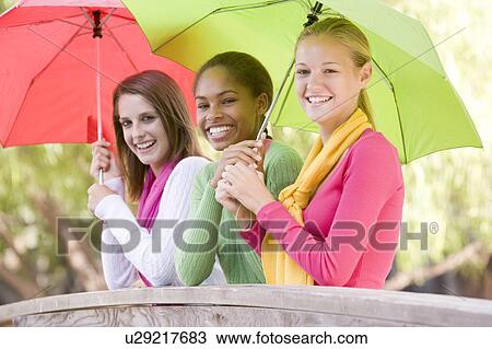 Stock Image - Portrait Of A Group Of Teenage Girls. Fotosearch