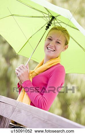 Stock Image - Portrait Of Teenage Girl Outdoors . Fotosearch