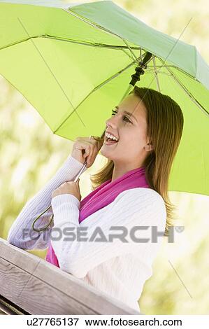 Stock Photo - Portrait Of Teenage Girl Outdoors . Fotosearch