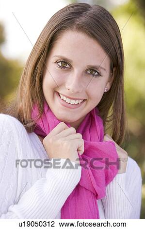 Stock Image - Portrait Of Teenage Girl. Fotosearch
