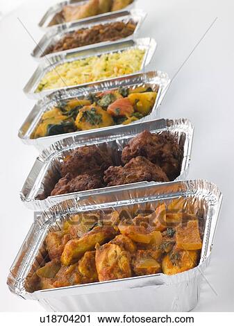 Selection Of Indian Take Away Dishes In Foil Containers View Large Photo Image Stock Image - Selection Of Indian Take Away Dishes In Foil Containers. Fotosearch