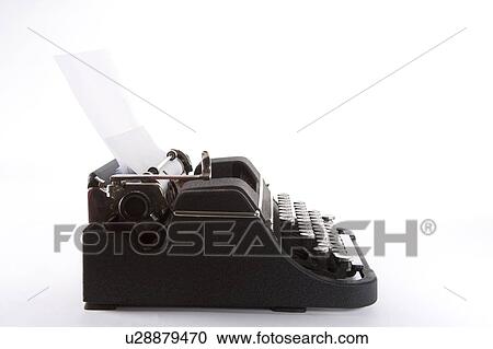 Stock Image - Side View Of Old Fashioned Typewriter. Fotosearch